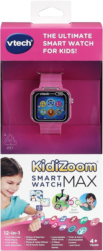 Kids Smart Watch Pink Dual Camera Games Watch