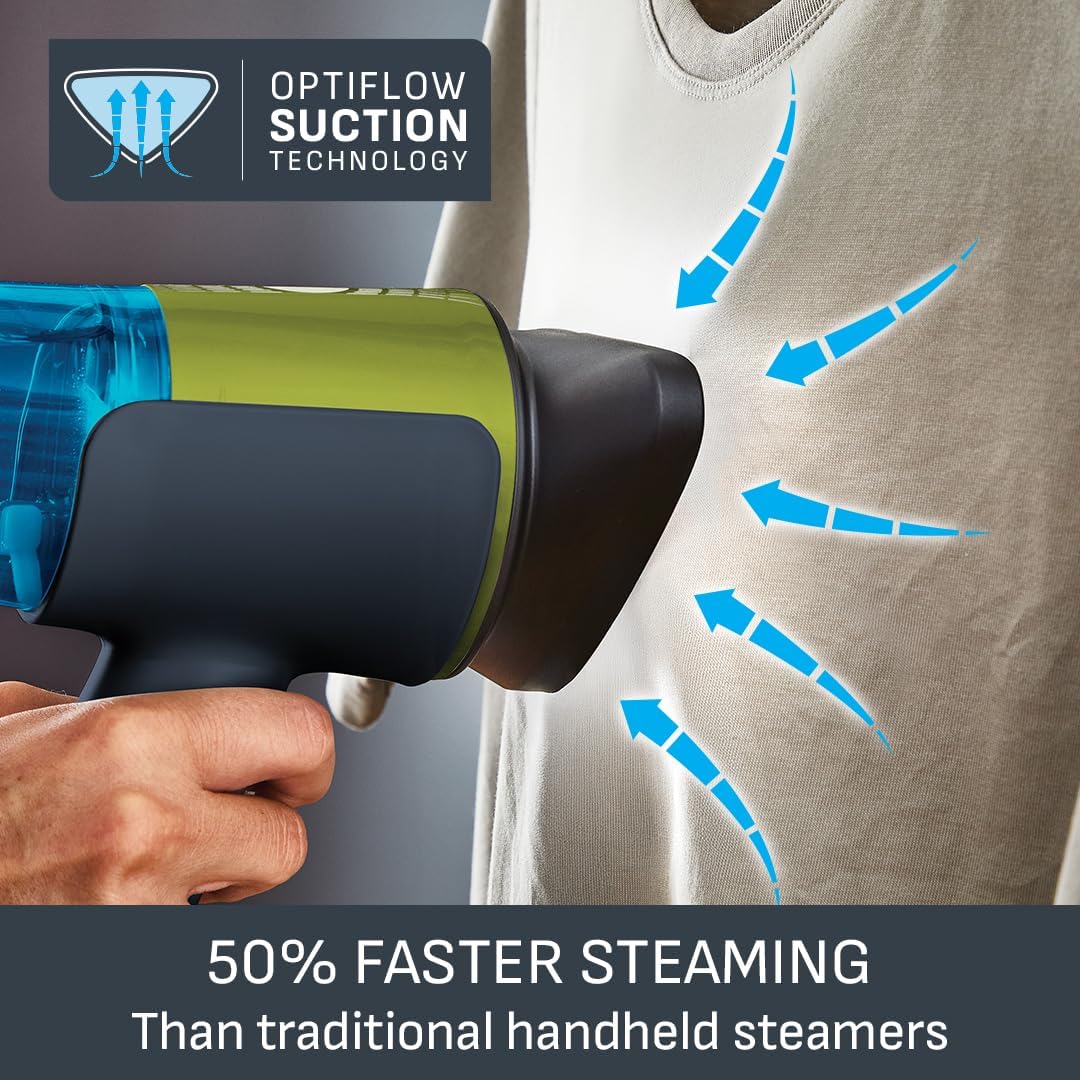 Handheld Clothes Steamer Suction Tech Heated Soleplate 30s Heat