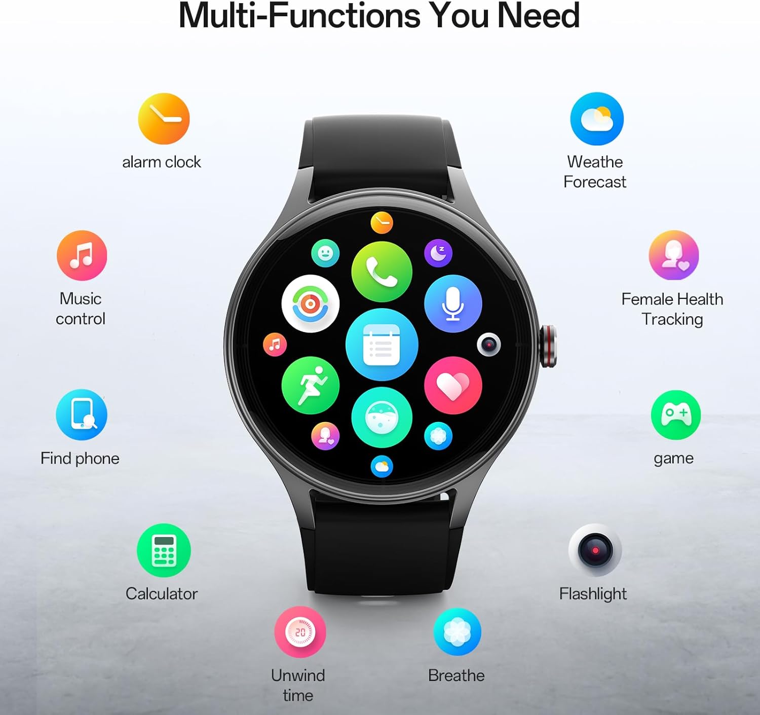Mens Smart Watch Bluetooth Call Fitness Tracker Black