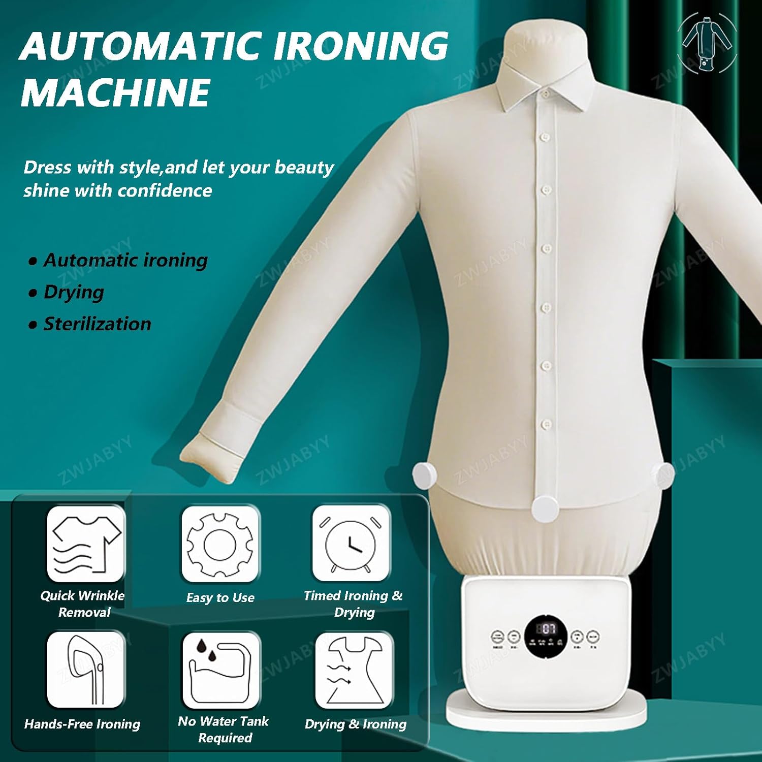 Automatic Garment Steamer Dryer Hands Free Wrinkle Remover Portable