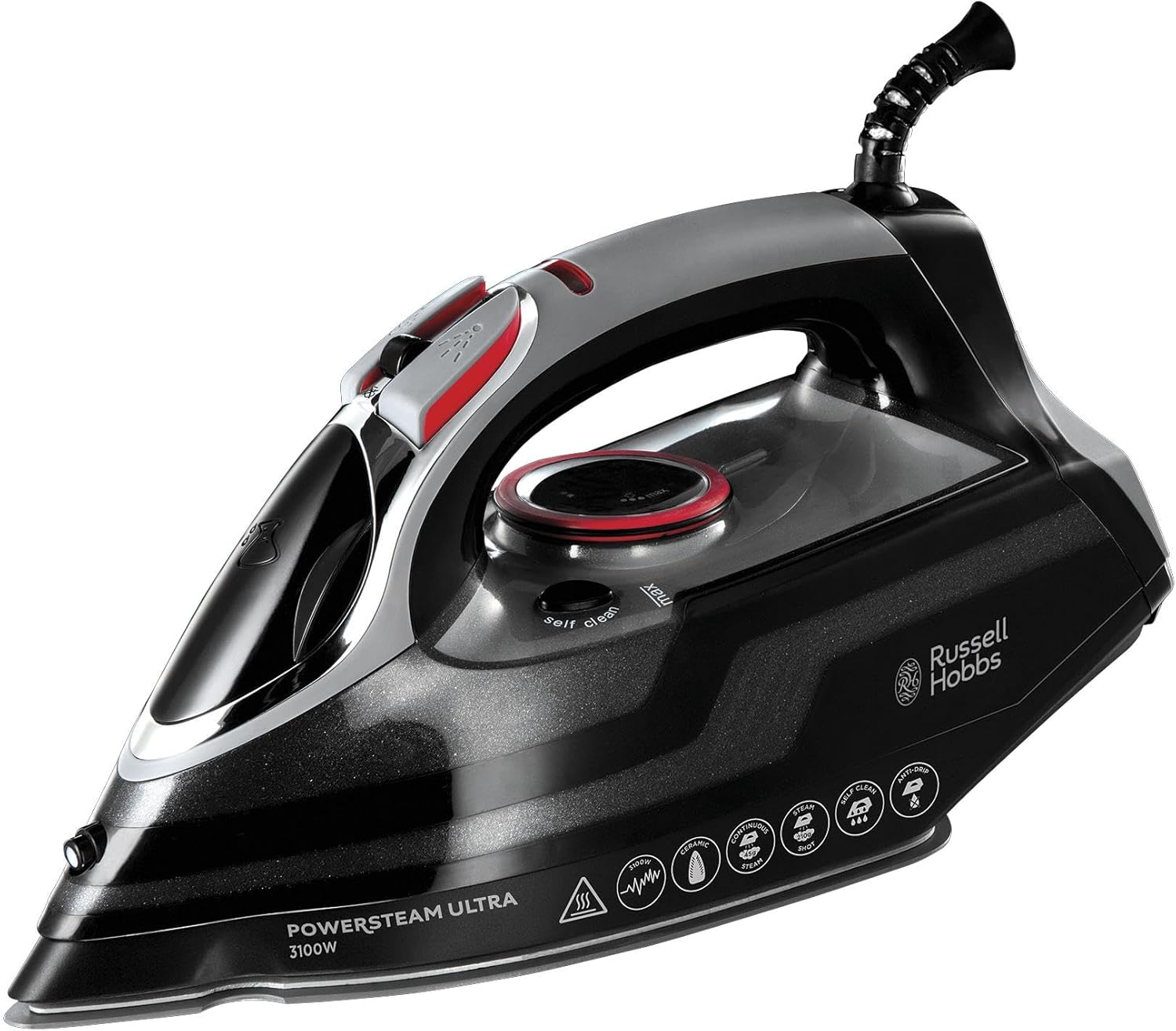 3100W Steam Iron Ceramic Soleplate 210g Steam Boost Anti Drip