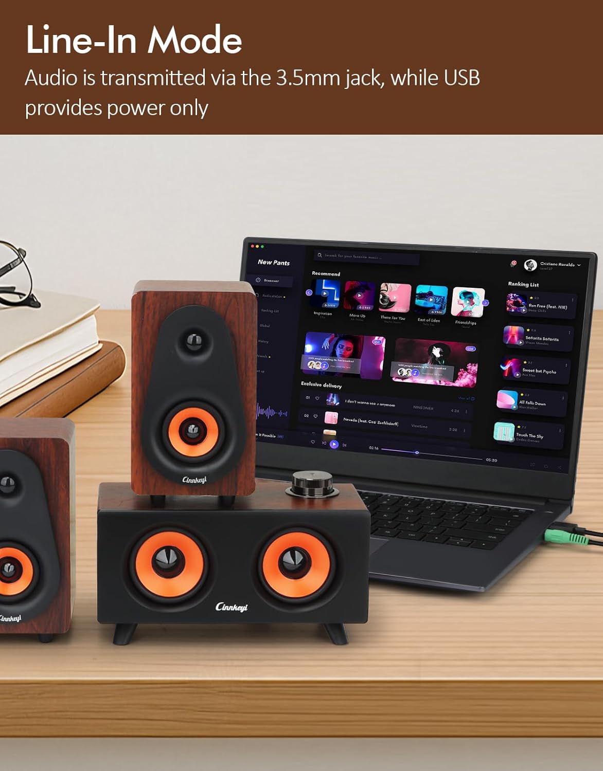 2.1 PC Speakers with Subwoofer Bluetooth USB 3.5mm Stereo Sound