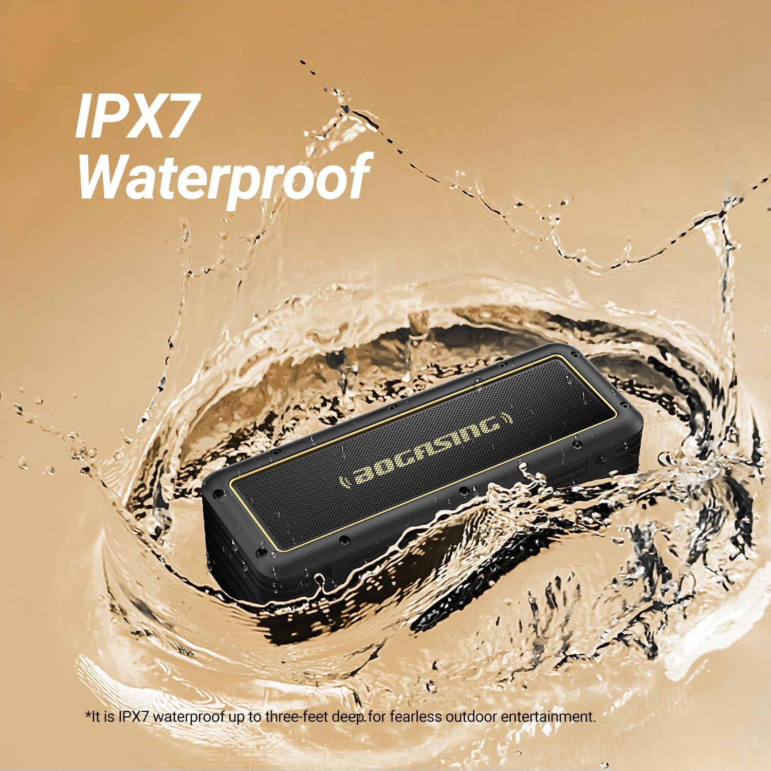 Portable Bluetooth Speaker 50W Deep Bass IPX7 Waterproof 24H Play