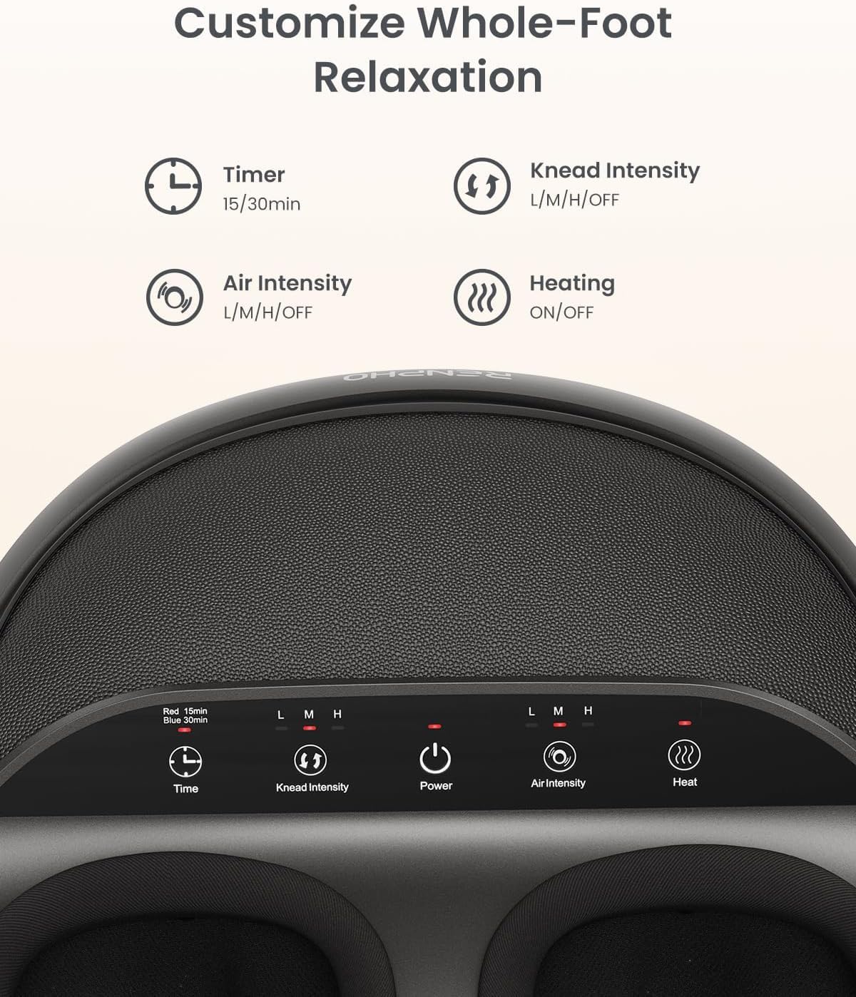 Foot Massager Shiatsu Heat Air Compression Kneading Machine UK12