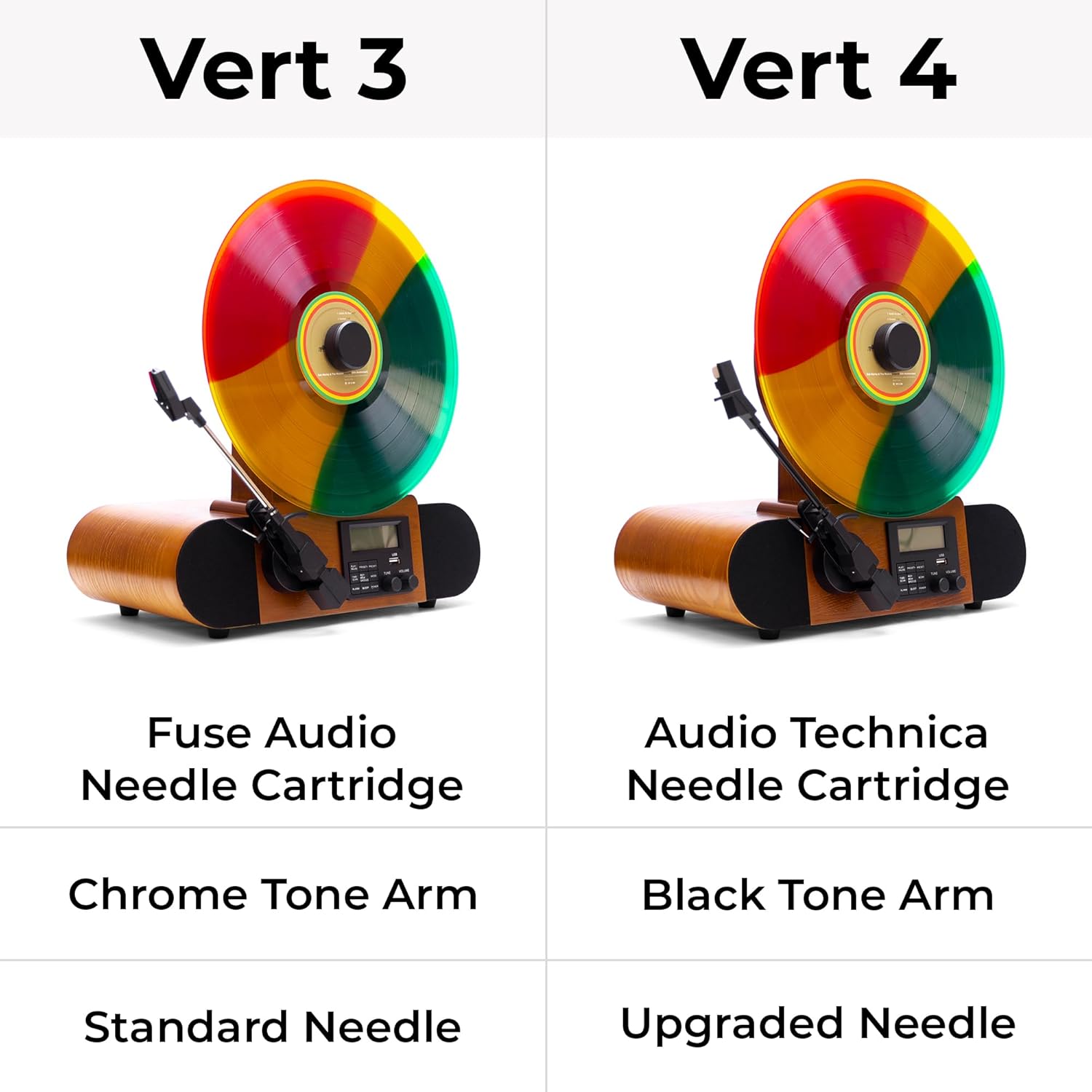 Vertical Record Player Bluetooth Speakers FM Radio Green