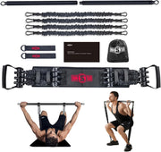 Portable Home Gym Resistance Band Set Workout Bar Squat Bench Kit