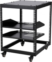 12U Adjustable Open Frame Server Rack with Wheels