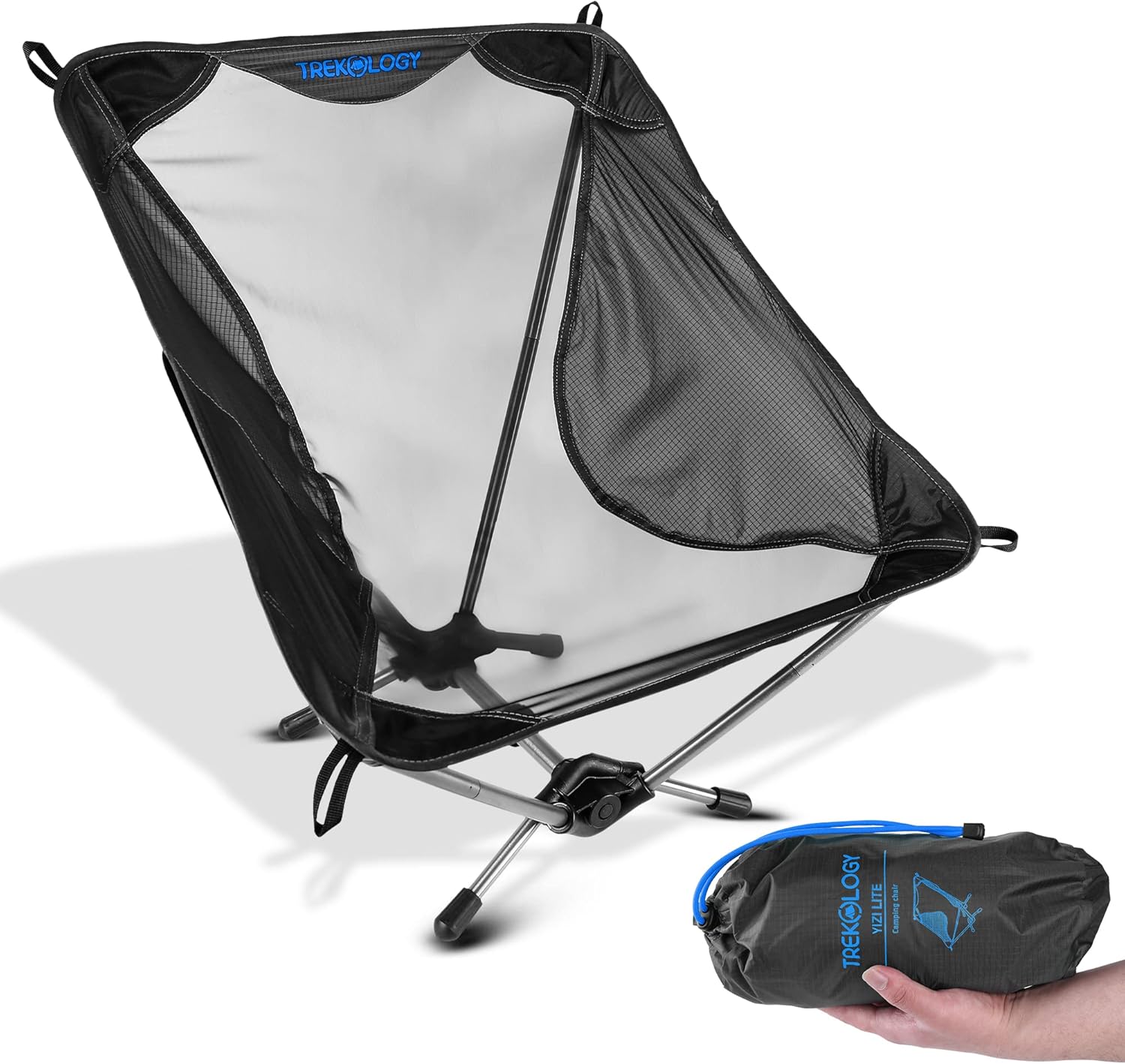 Ultralight Camping Chair Compact Foldable Grey