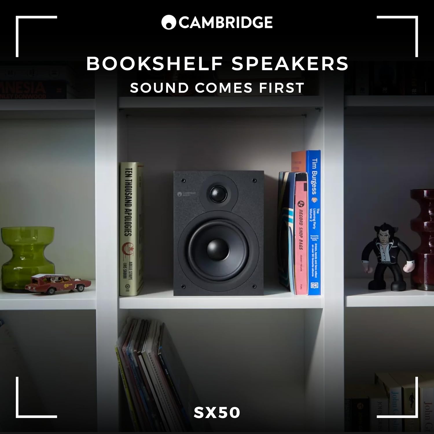 HiFi Bookshelf Speakers Pair Compact Passive Stereo Deep Bass