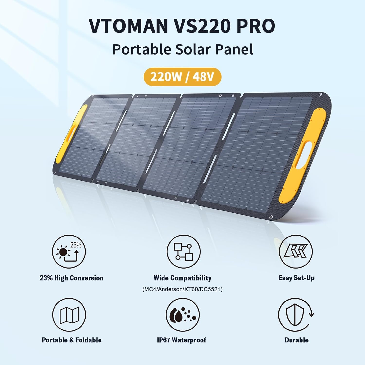 200W Foldable Solar Panel Portable High Efficiency IP67 Camping