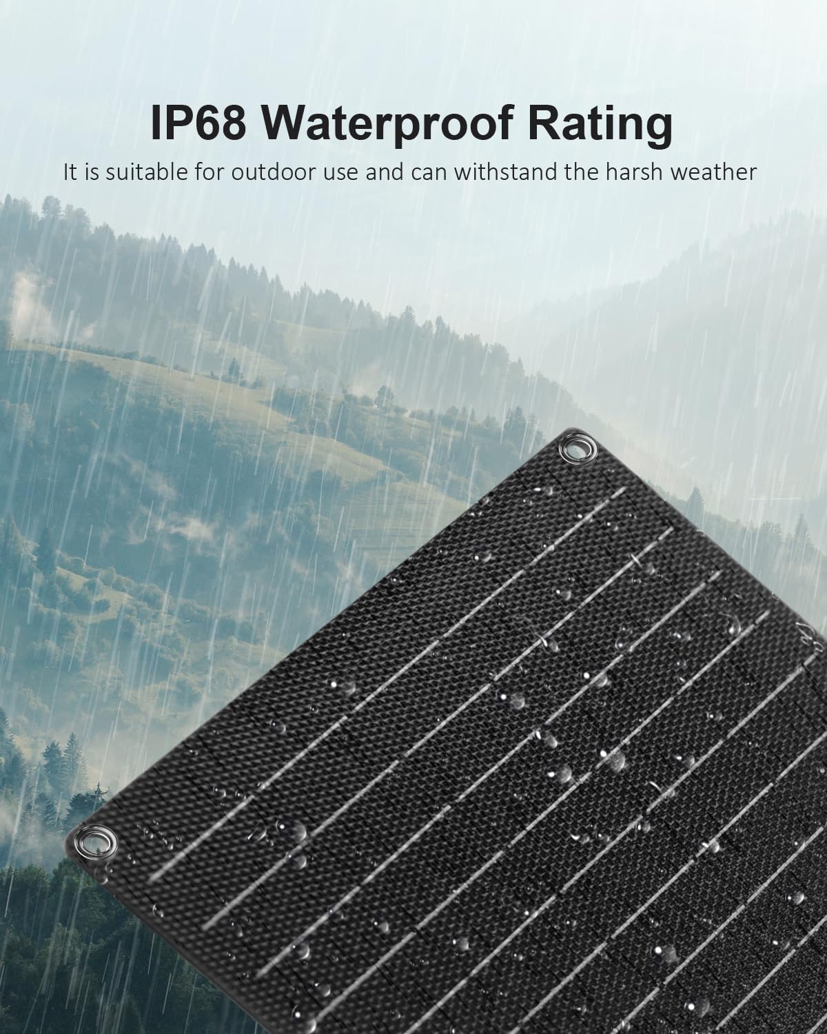 15W Portable Solar Charger ETFE USB C USB A Camping