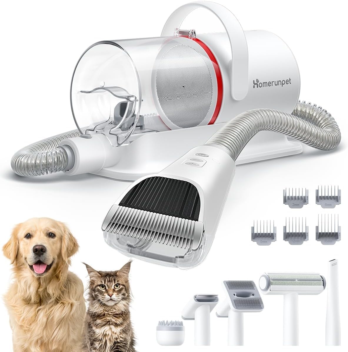 Ultra Quiet Pet Grooming Vacuum Kit 6 Tools Hair Remover