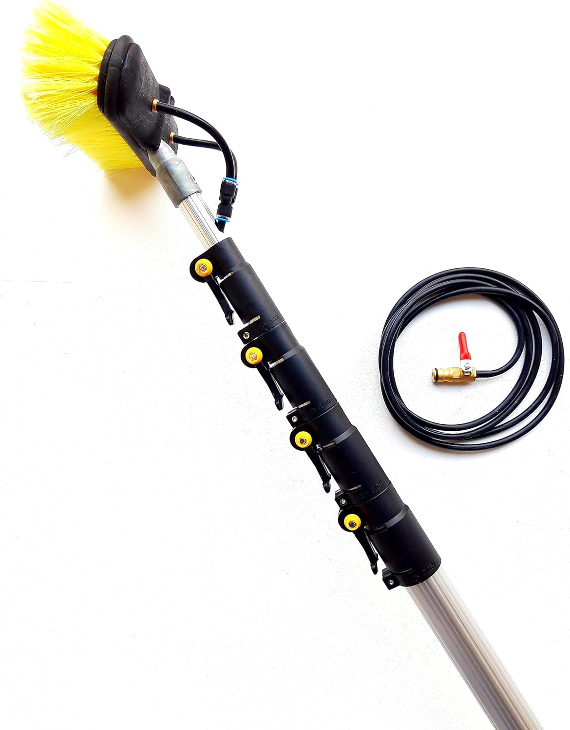 24FT Water Fed Window Cleaning Pole Solar Panel Brush Kit