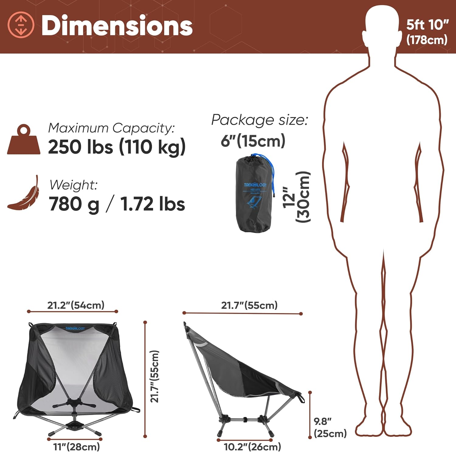 Ultralight Camping Chair Compact Foldable Grey