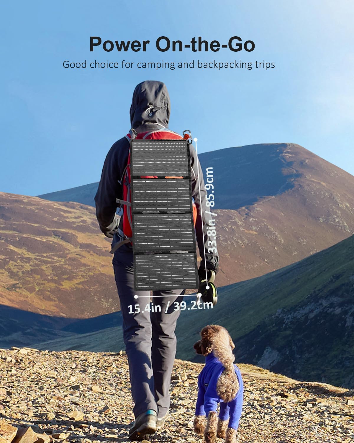 60W Foldable Solar Panel Charger USB C DC Portable ETFE Camping