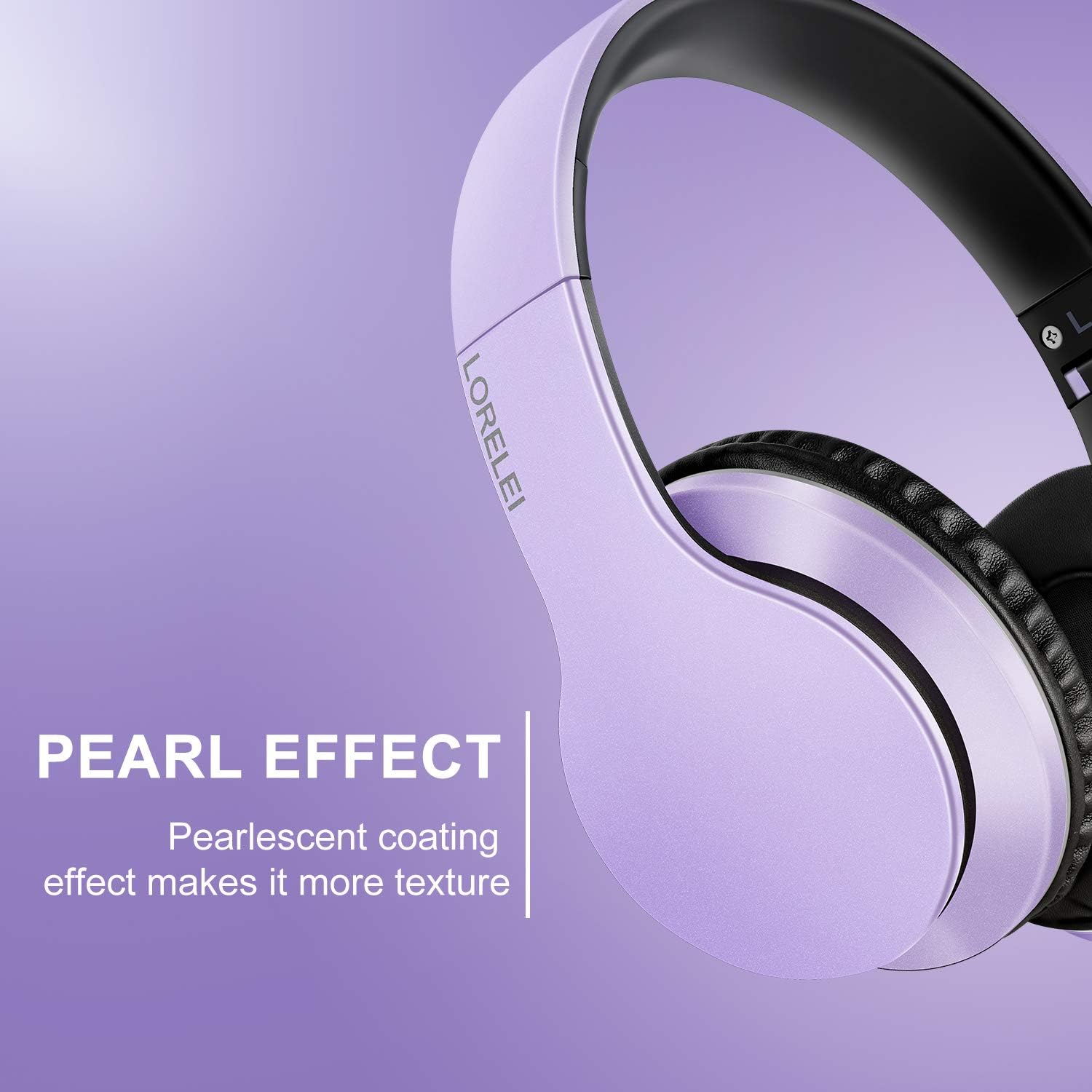Wired Over Ear Headphones With Mic Stereo Bass 3.5mm Purple