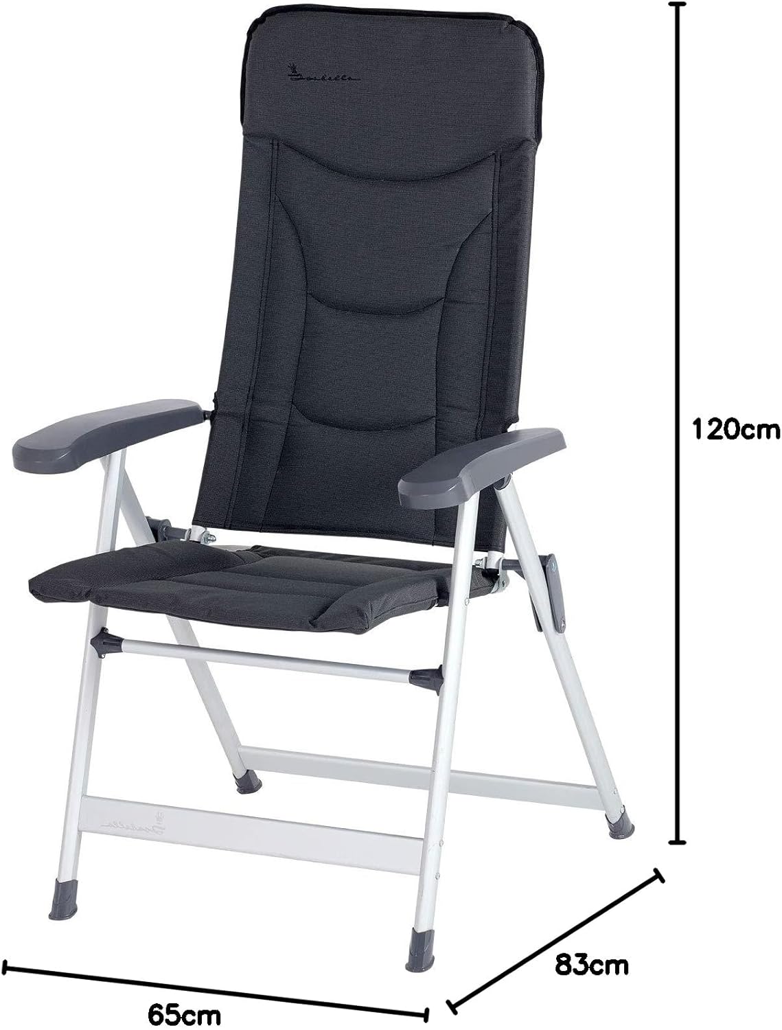 High Back Camping Chair Dark Grey Folding Seat