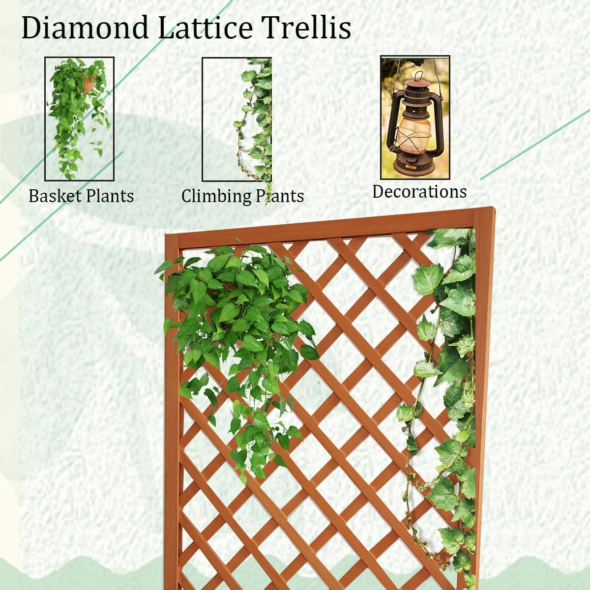 Large Wooden Planter with Trellis 135cm Garden Raised Bed Box