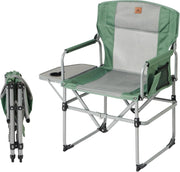 Portable Directors Chair with Side Table Cup Holder Green