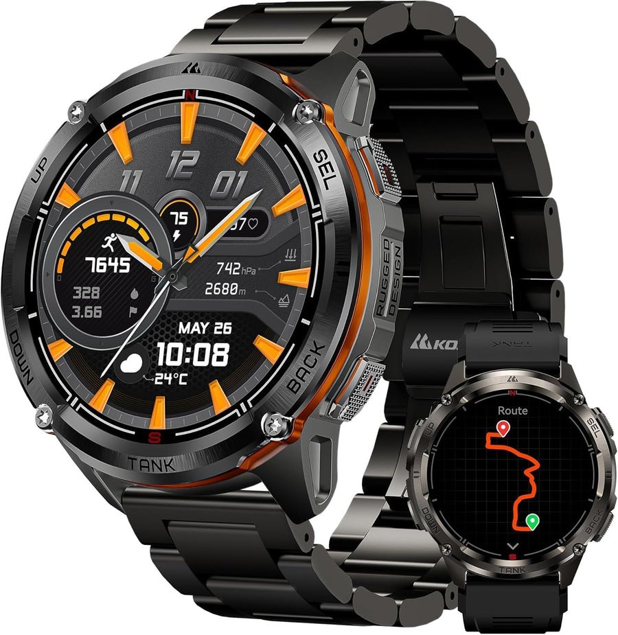 Rugged GPS Smart Watch AMOLED Metal Strap 170 Sport