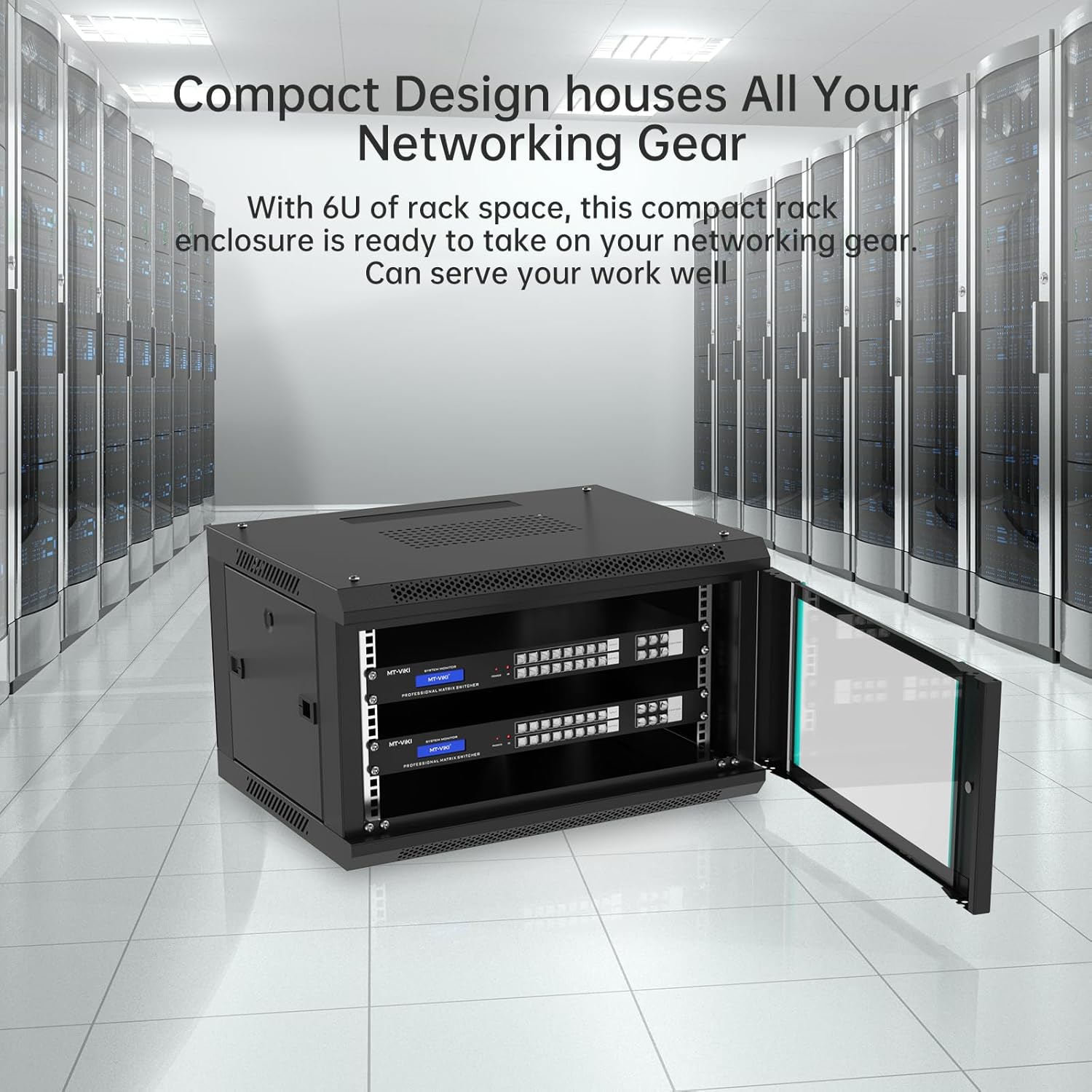 6U Wall Mount Server Cabinet 19in Vented Lockable Rack