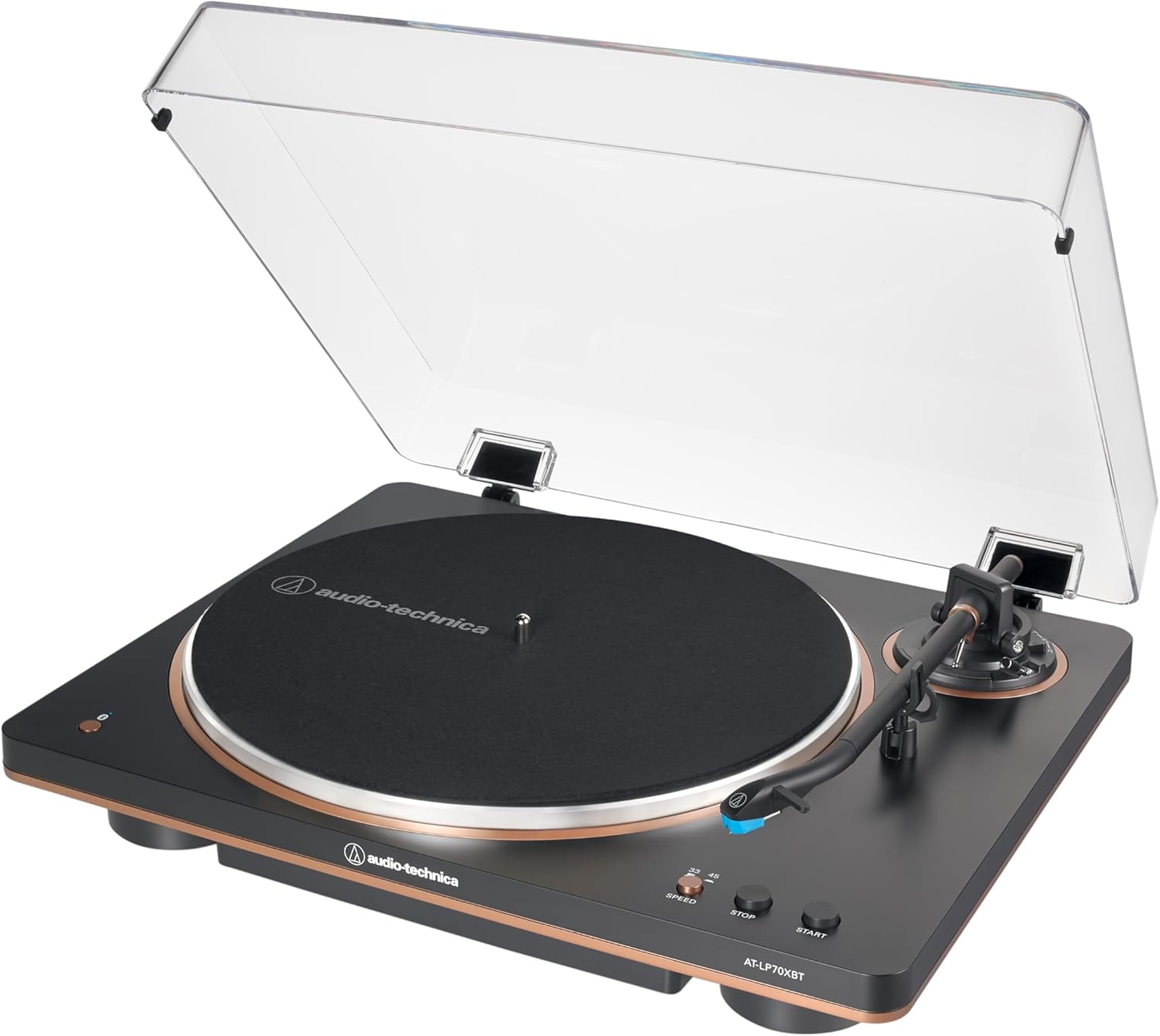 Wireless Bluetooth Turntable Black Bronze Automatic Belt Drive