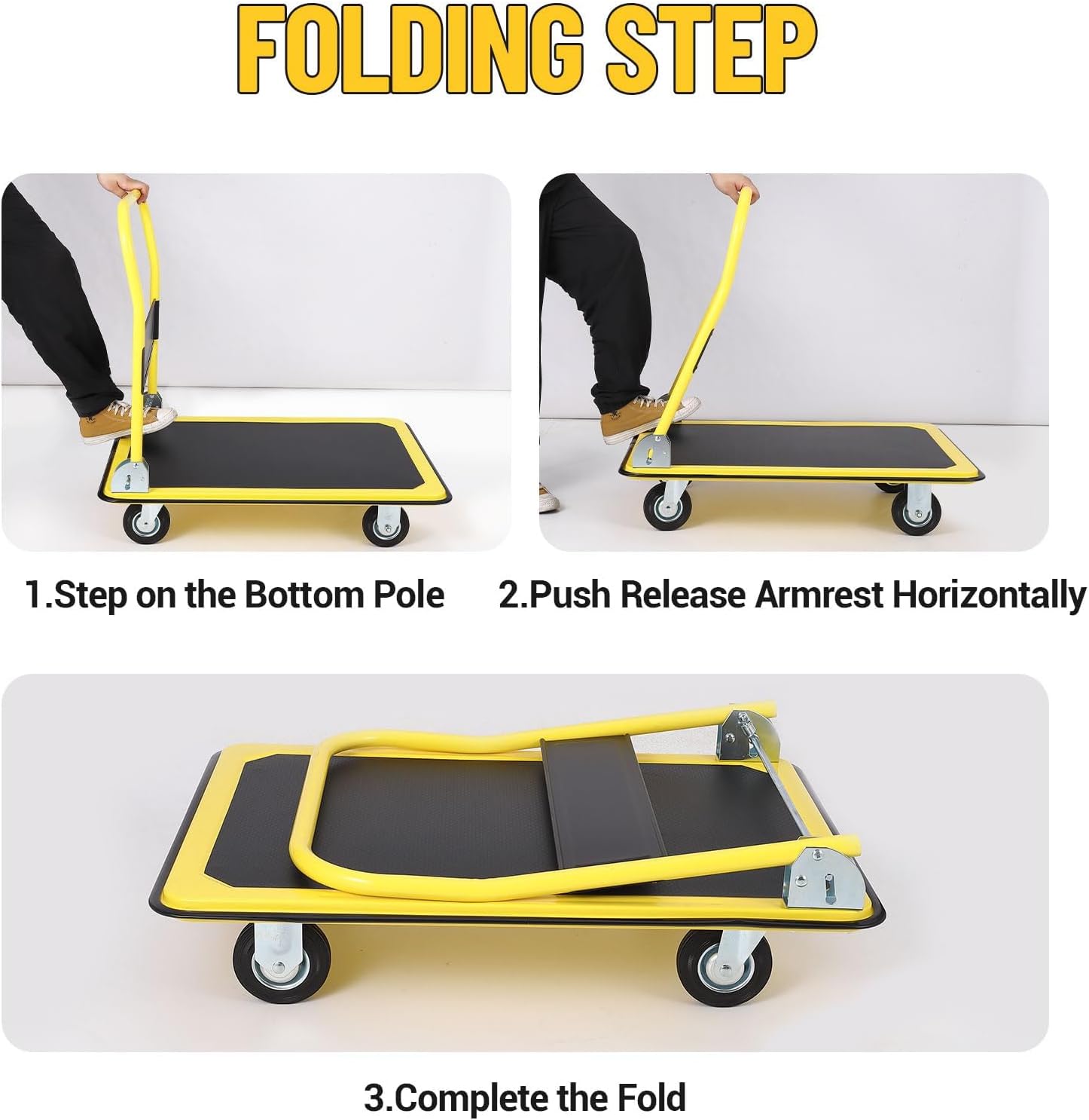 500KG Heavy Duty Platform Truck Folding Flatbed Trolley