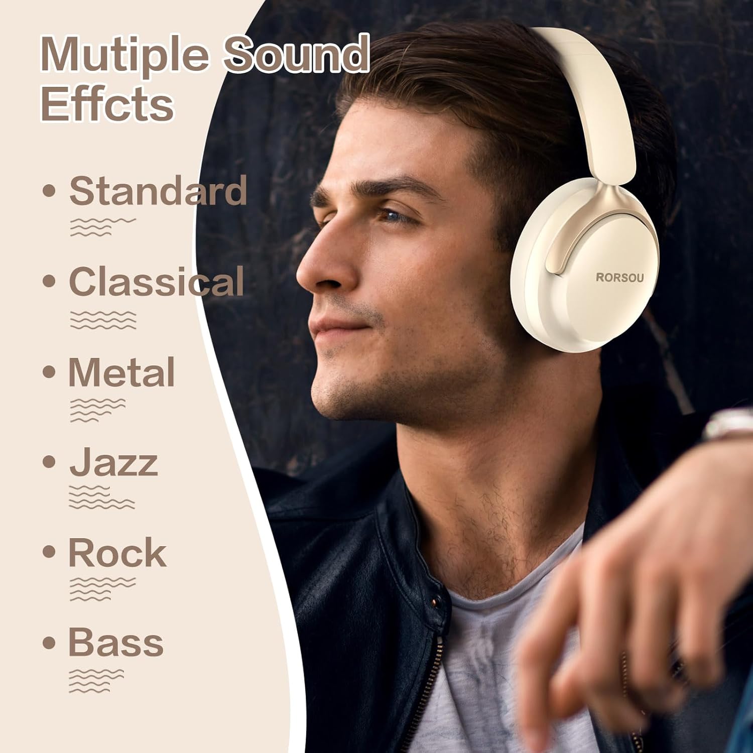 Bluetooth Over Ear Headphones Deep Bass 50H Playtime Foldable