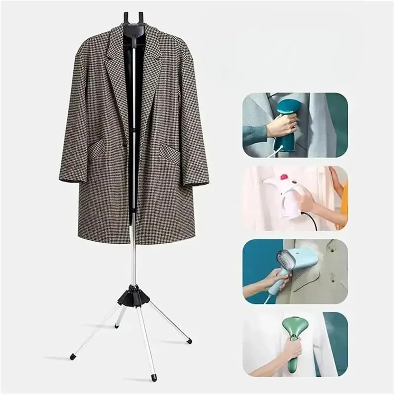 Adjustable Clothes Steamer Stand Foldable Garment Rack Hanging
