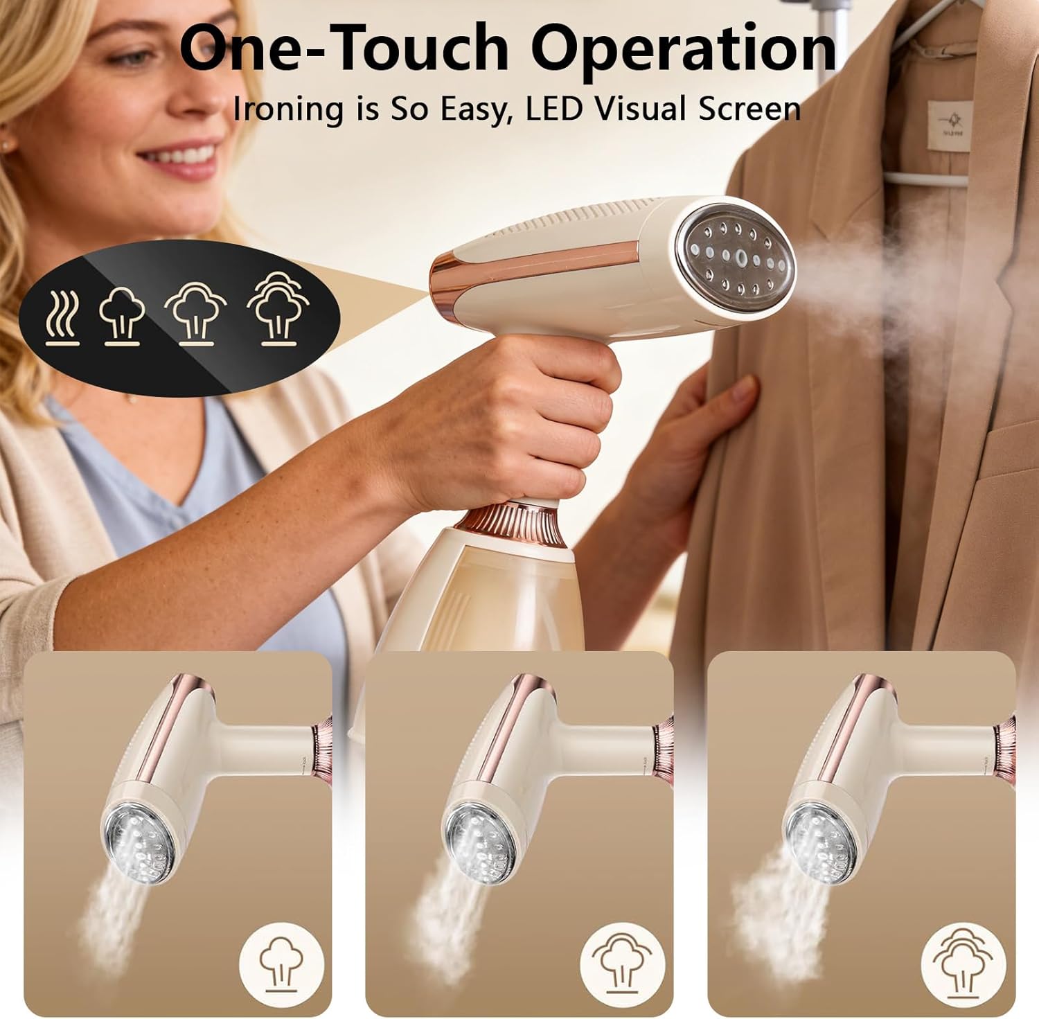 Handheld Garment Steamer 280ml Fast Heat 15s Travel Iron
