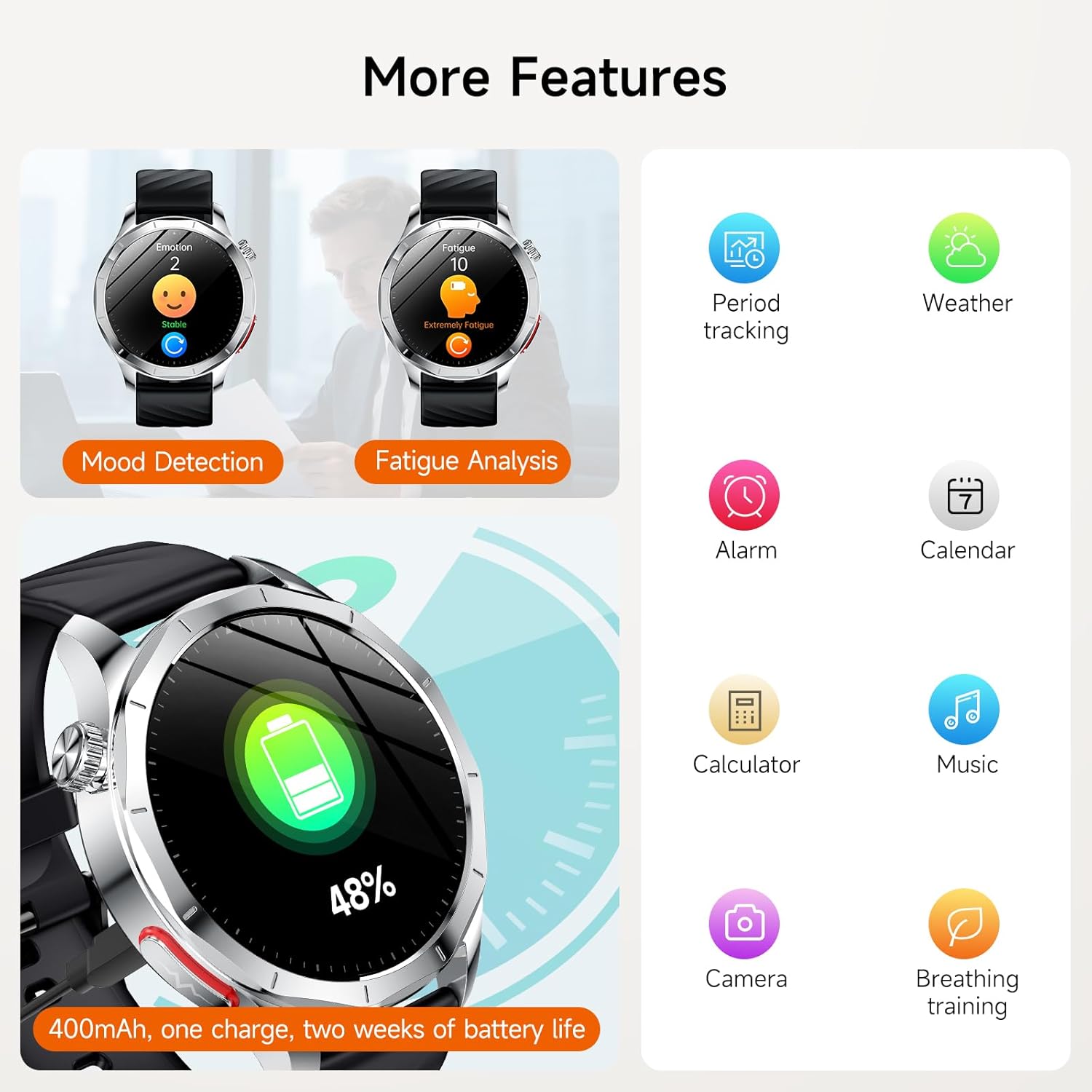 ECG Smart Watch Blood Pressure Call AMOLED SOS