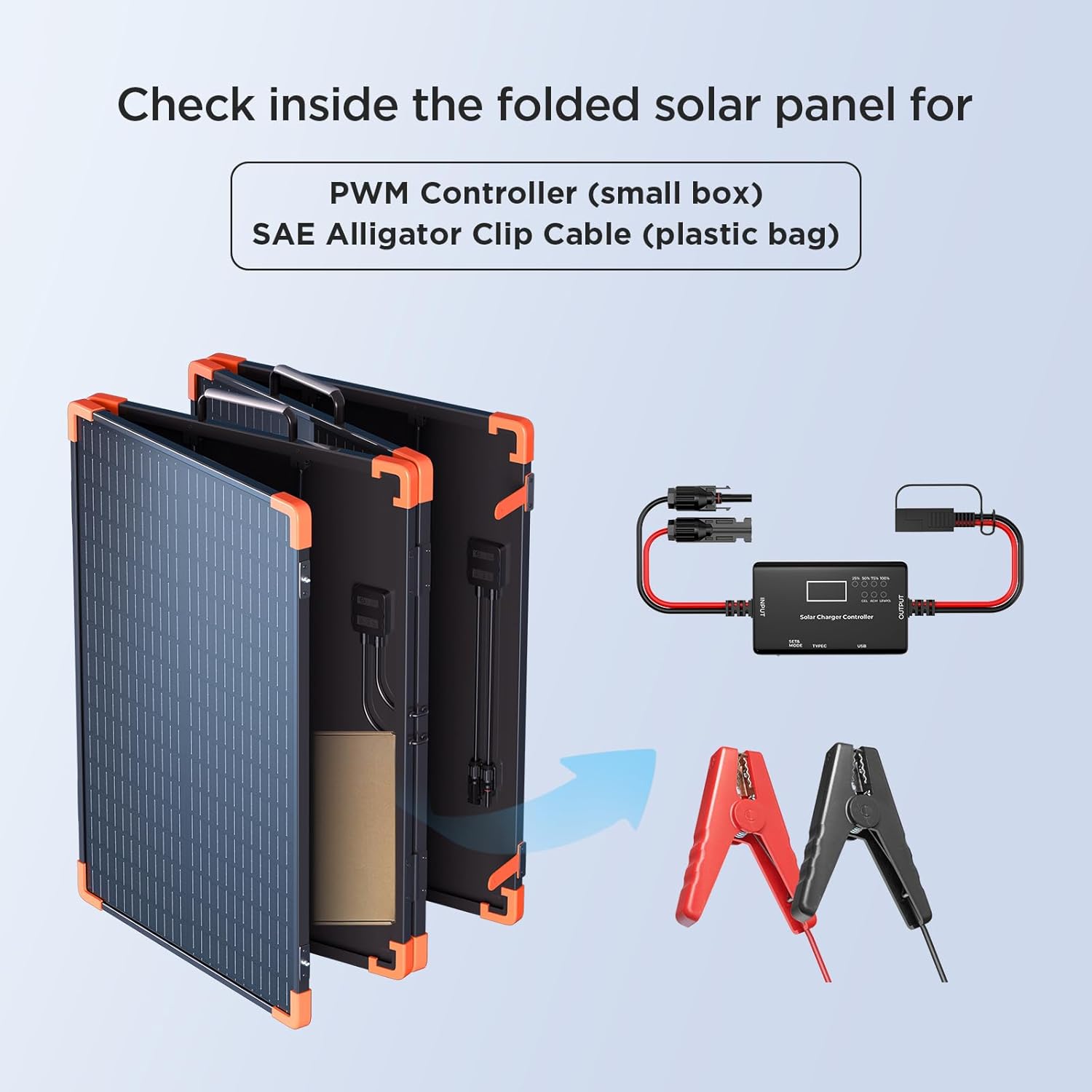 200W Foldable Solar Panel Tempered Glass IP67 RV Charger