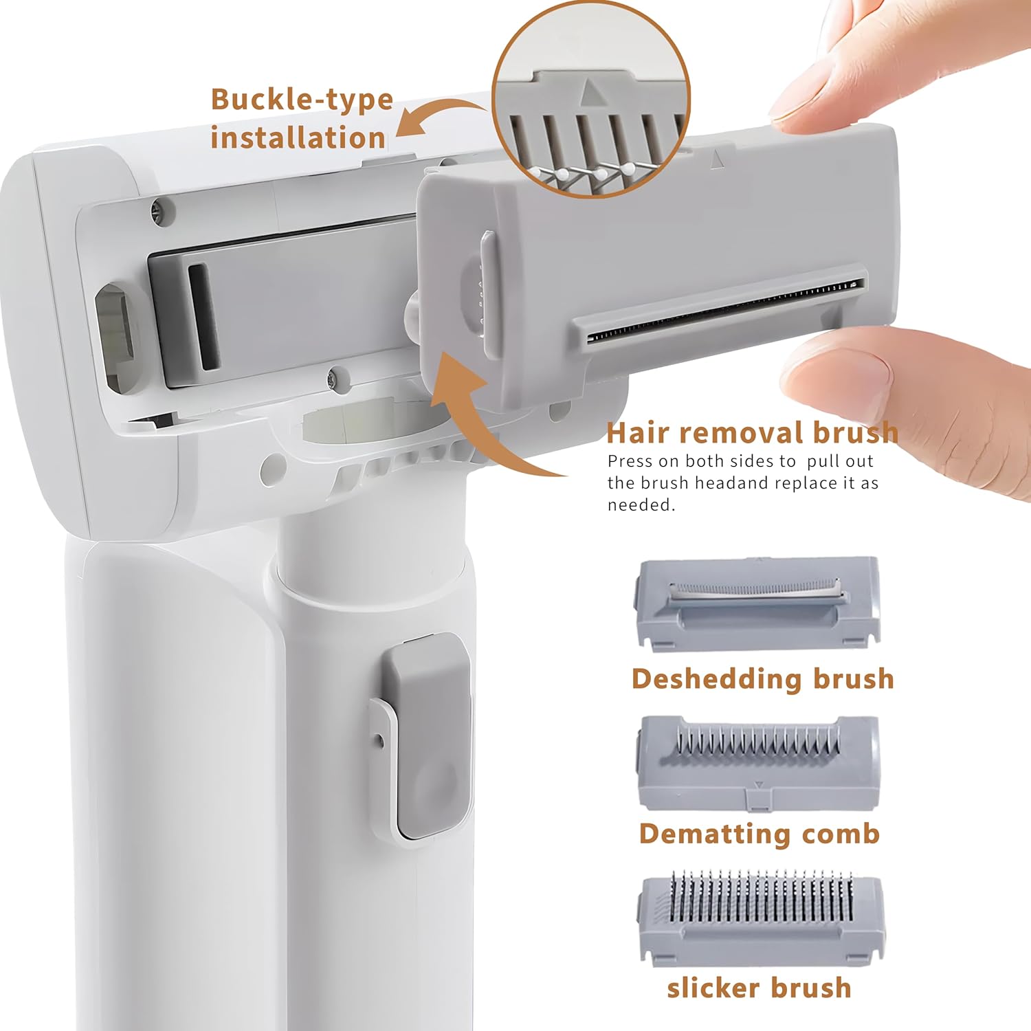Dog Shedding Vacuum Brush 5 In 1 Grooming Kit White