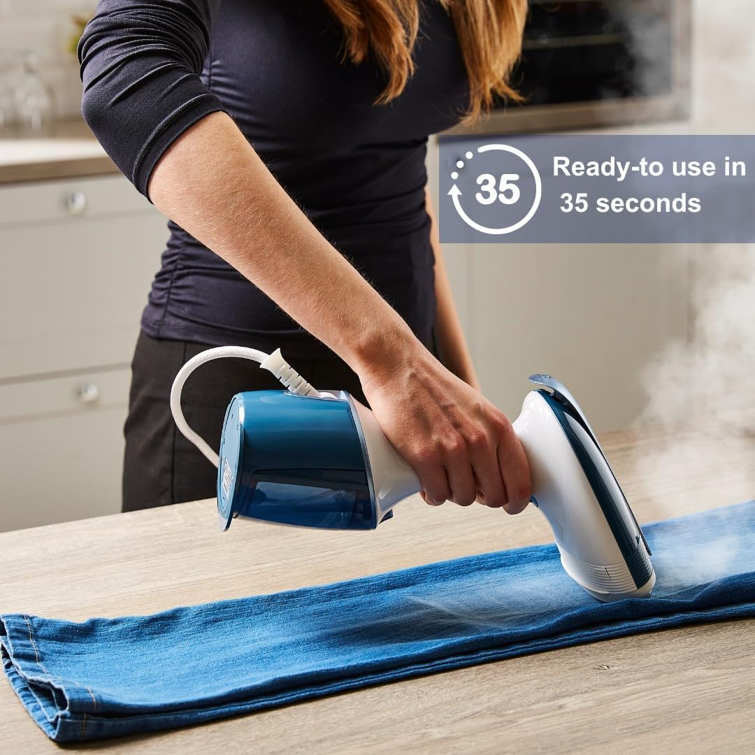 Handheld Clothes Steamer 1750W Dual Steam Eco Turbo 25g Fast