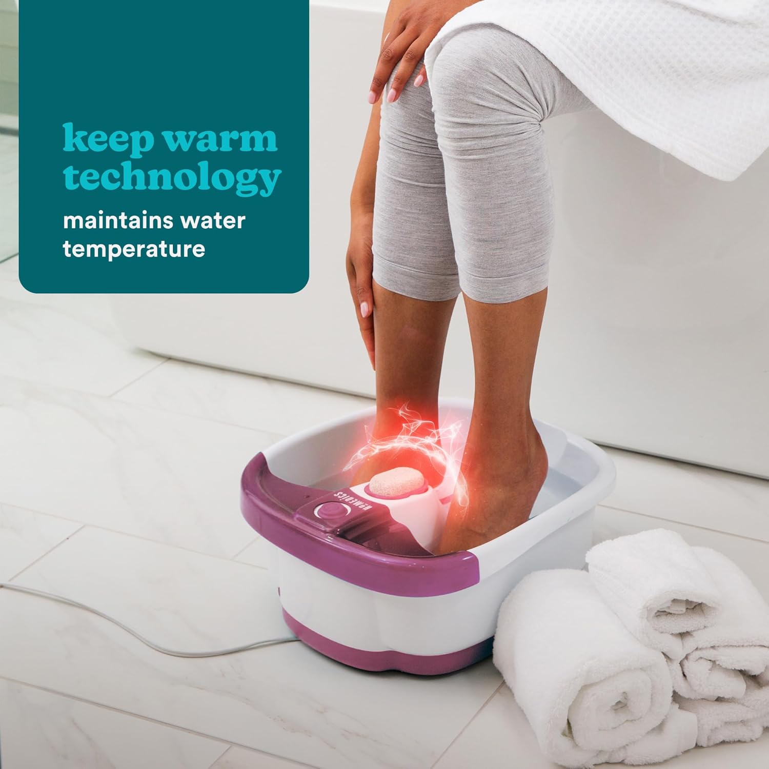 Foot Spa Massager Bubble Bath Keep Warm Massage Nodes Pumice Stone