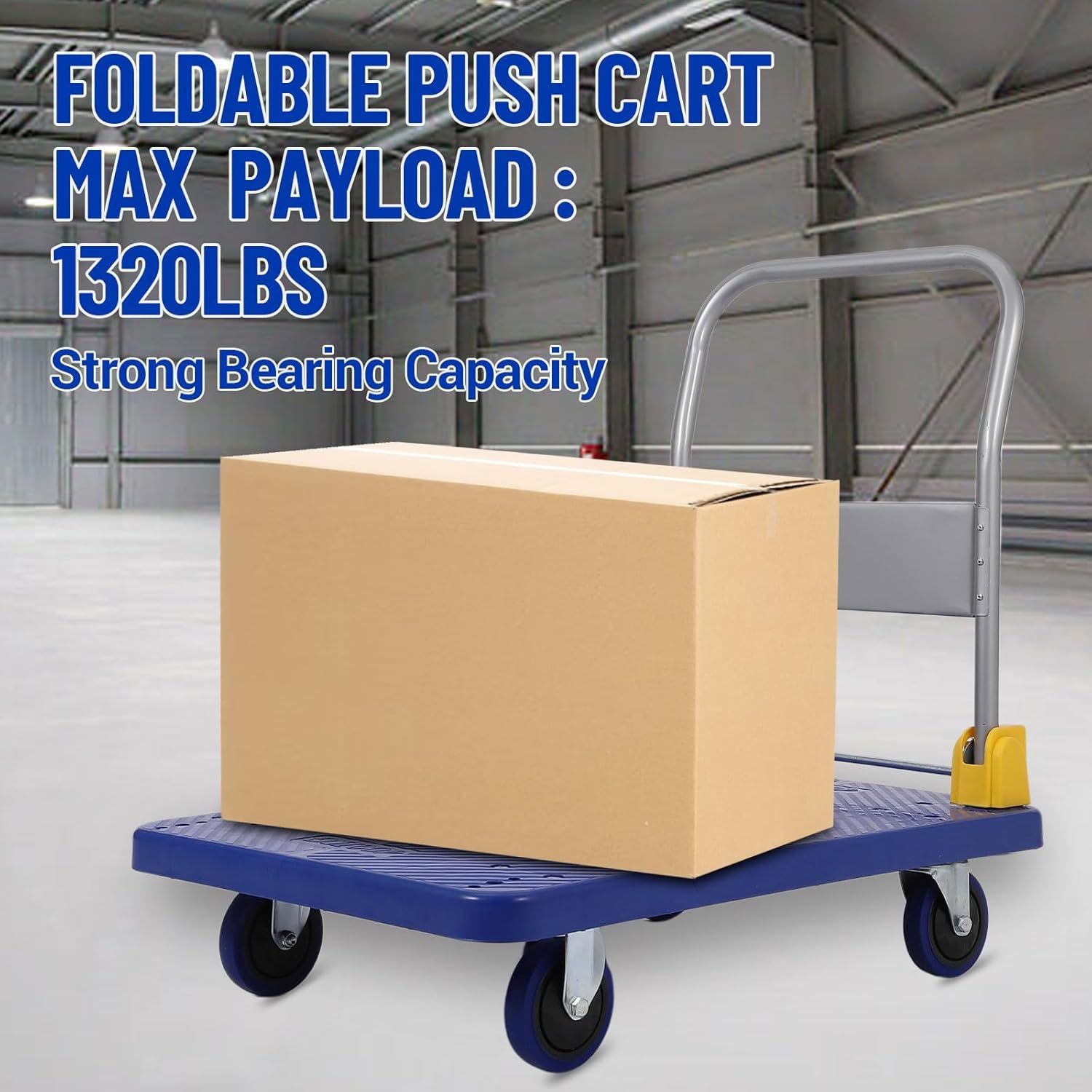 600KG Heavy Duty Platform Truck Folding Flatbed Trolley