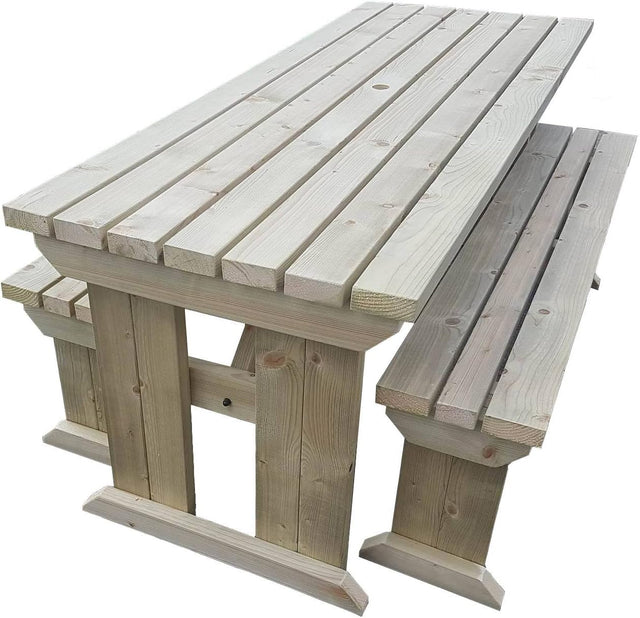 6 Seater Wooden Picnic Table Bench Set 5ft Garden Dining