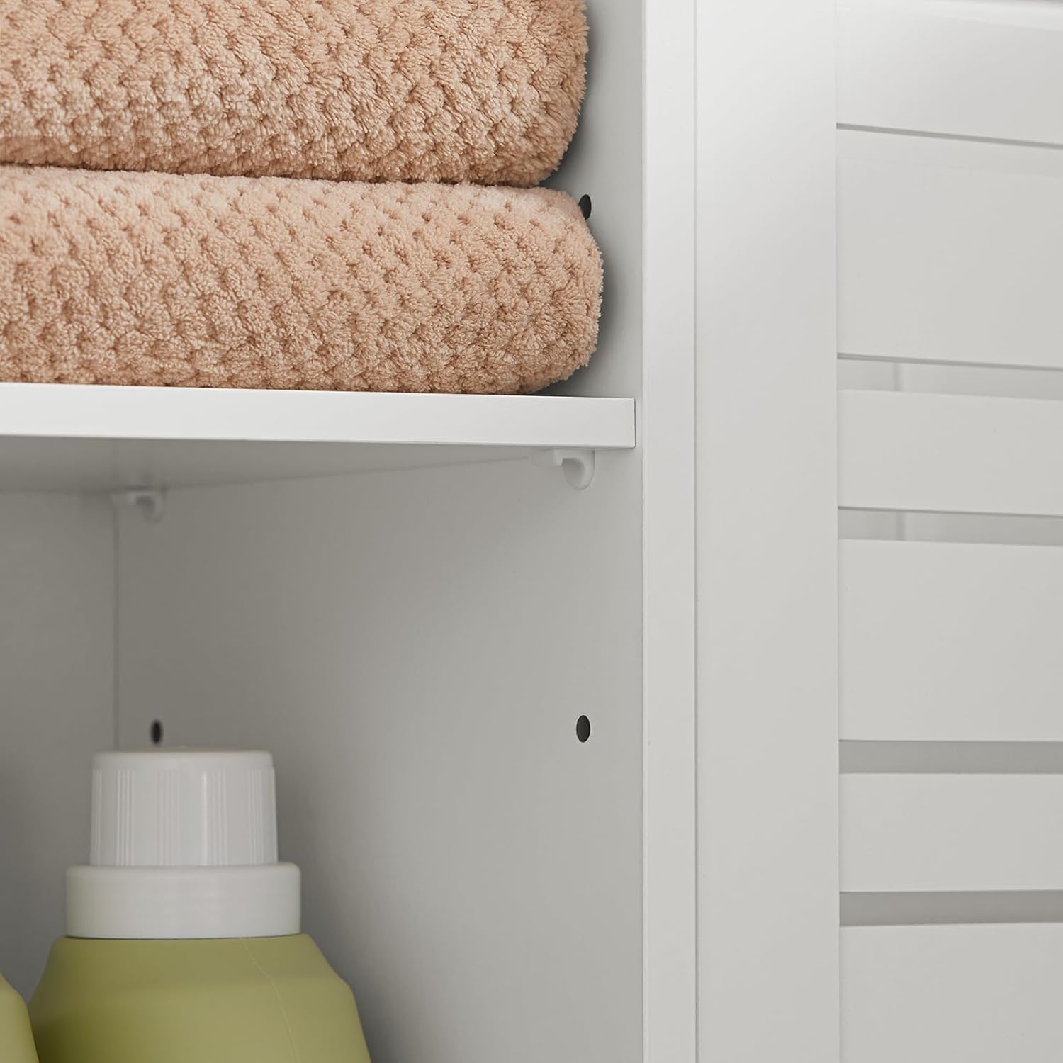 Tall Bathroom Storage Cabinet Adjustable Shelf Unit White