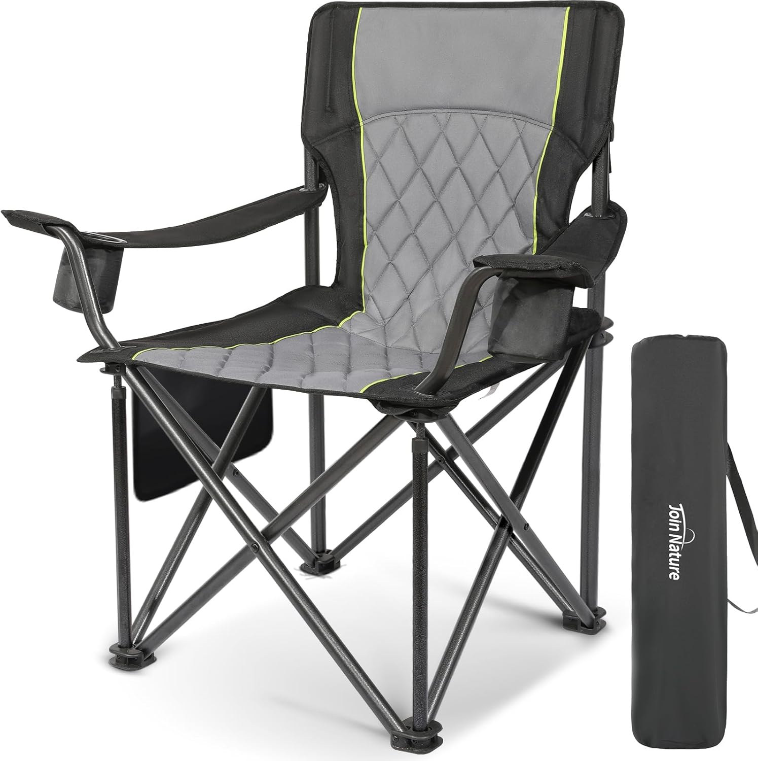Heavy Duty King Kong Camping Chair 800LB Foldable Black