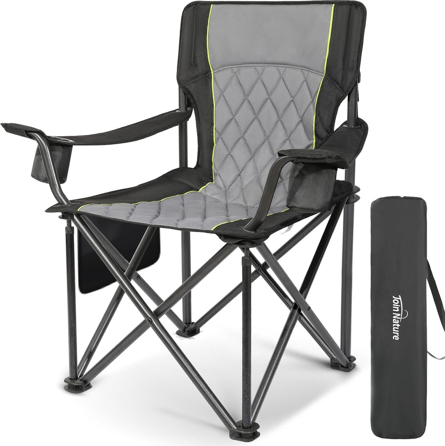 Heavy Duty King Kong Camping Chair 800LB Foldable Black