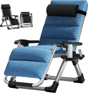 Zero Gravity Folding Sun Lounger Chair Blue 440LBS