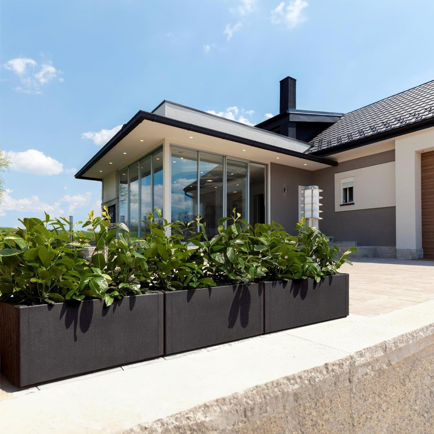 Large 80L Garden Planter Box Weatherproof Anthracite Pot