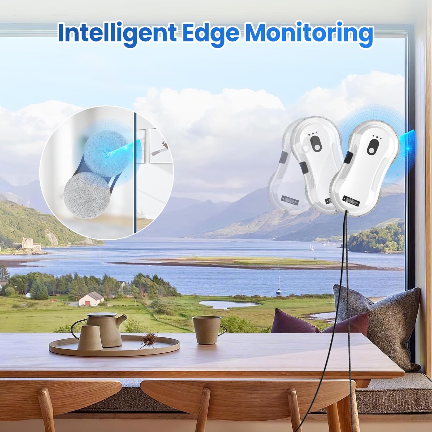 Window Cleaning Robot 5600Pa Spray Smart Glass Cleaner Remote