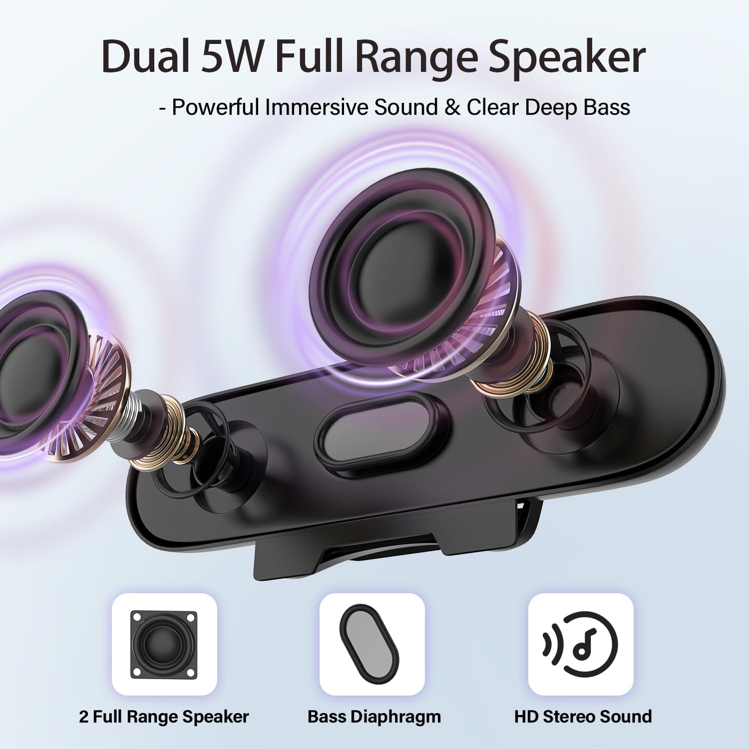 USB PC Speaker Soundbar Clip On Monitor Desktop Stereo Plug Play