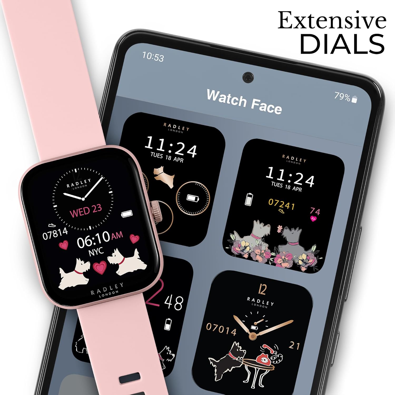 Womens Smart Watch Pink Strap Bluetooth Call 1.80