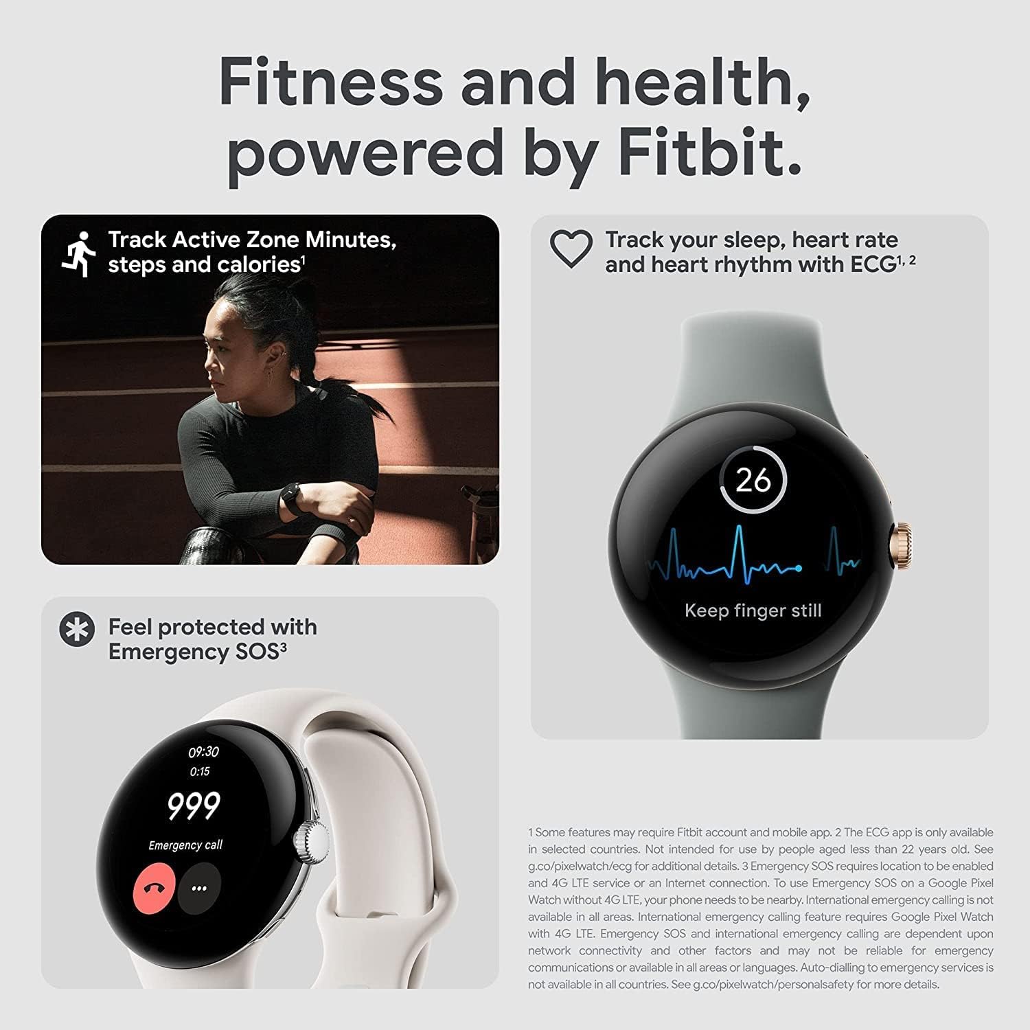 Android Smart Watch LTE Heart Rate Fitness Tracker Silver Renewed