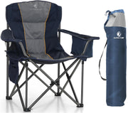 Heavy Duty Folding Camping Chair 200kg Padded Cooler Blue