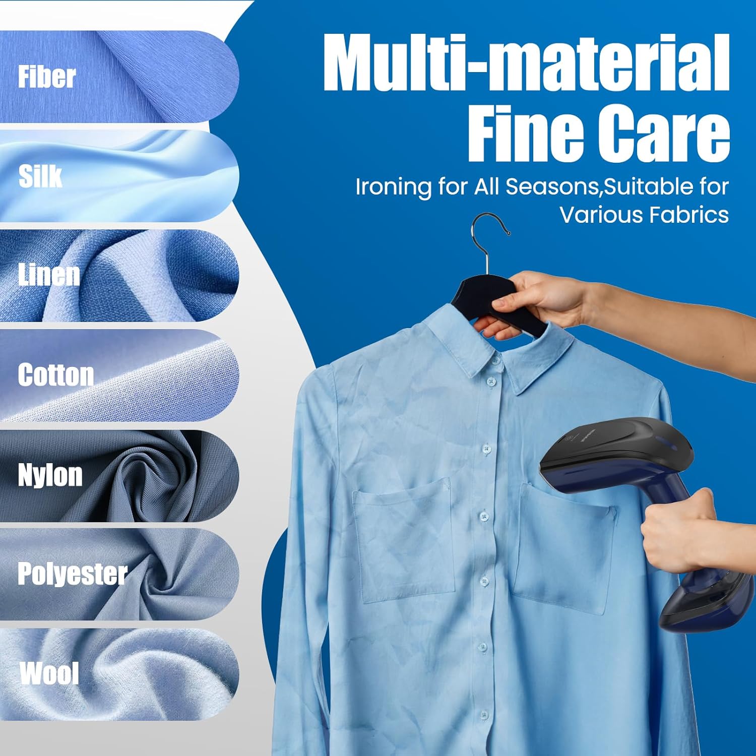 Handheld Clothes Steamer 1800W 2 in 1 Iron 300ml Tank Fast