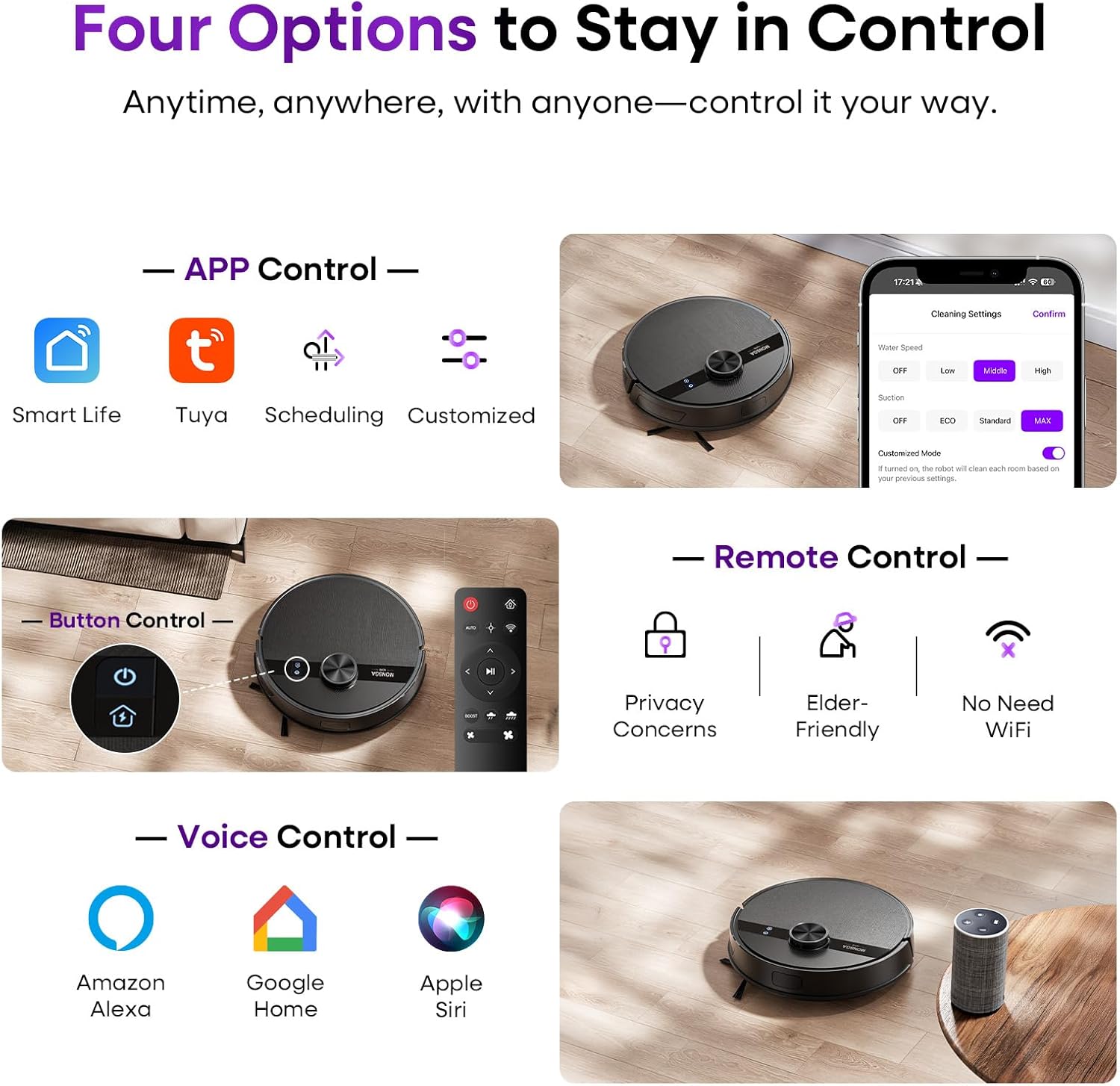 Robot Vacuum Mop 7000Pa LiDAR Smart Mapping Cleaner