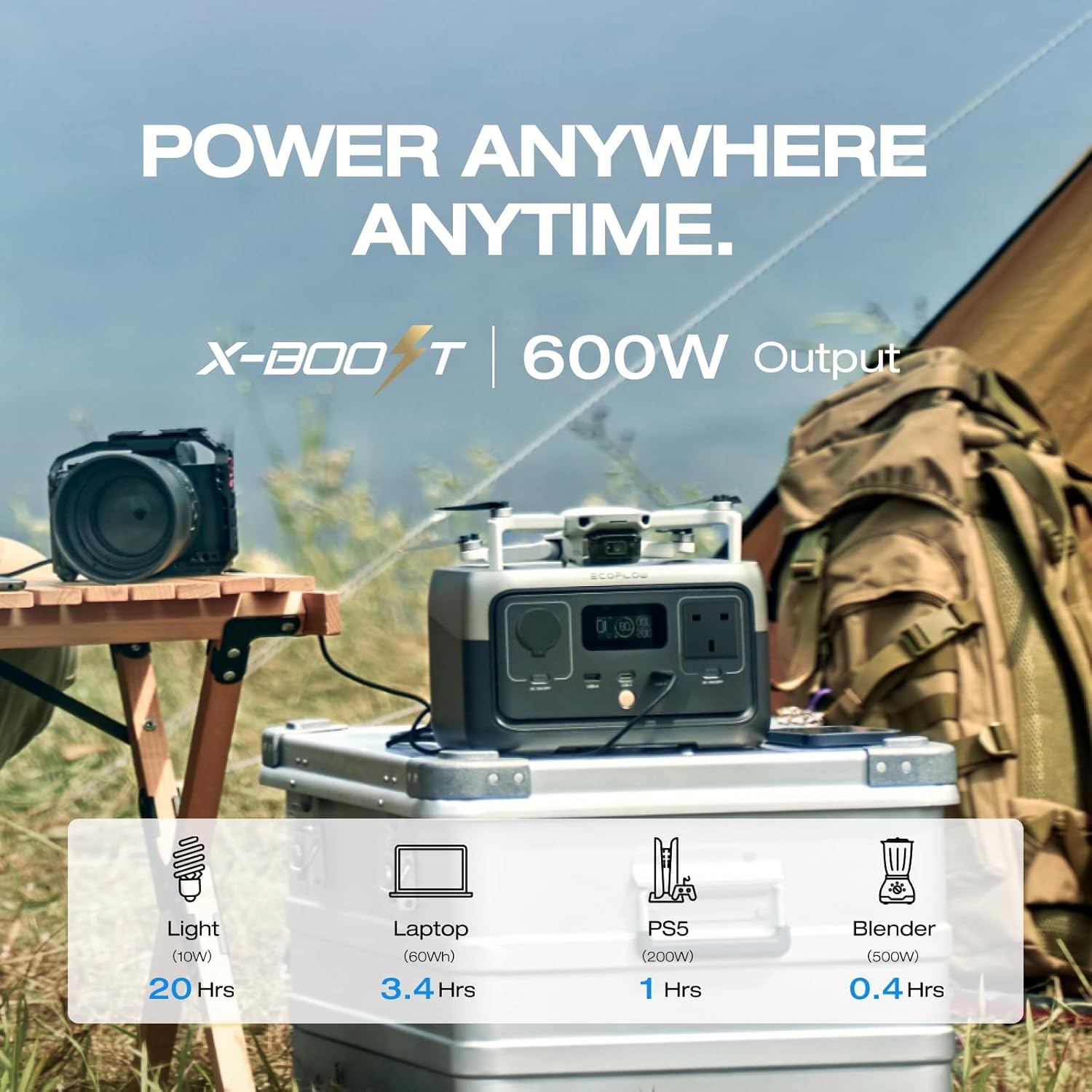 600W Portable Power Station 256Wh With 110W Solar Panel